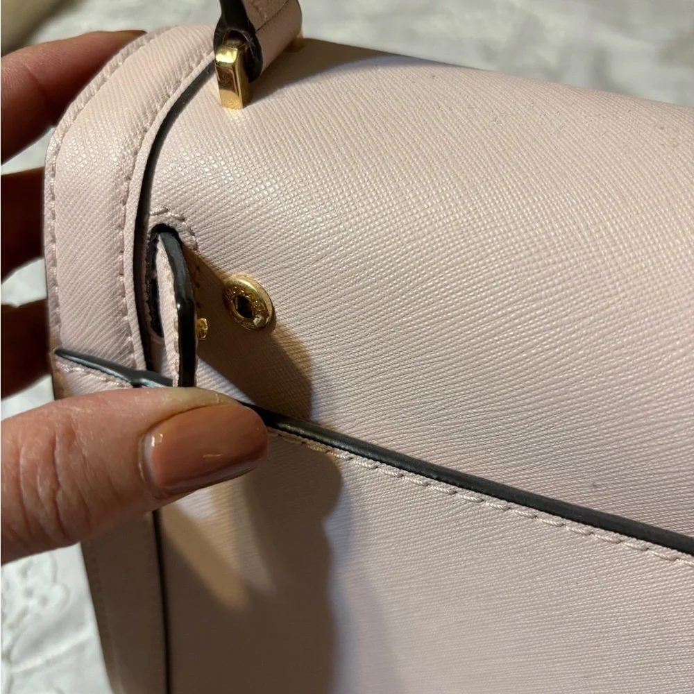 Michael Kors Like New Pink Dillon Studded Messenger Bag.